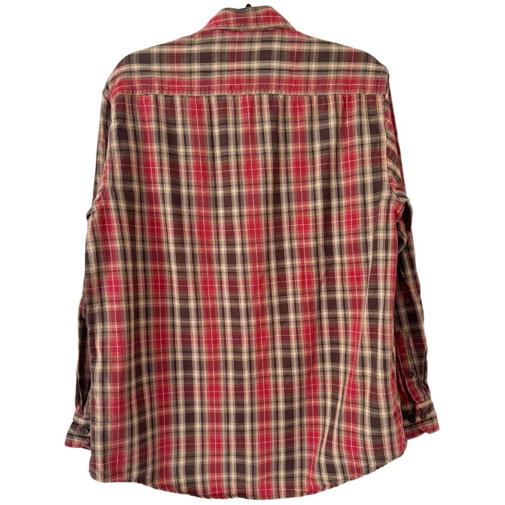 Bass Outdoors Brown Plaid Button Front Casual Shirt Men’s Size Medium Fishing - Picture 2 of 6